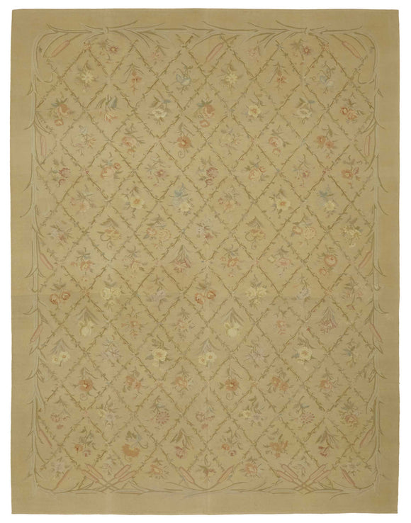 9x12 Beige Aubusson Kilim - 47418