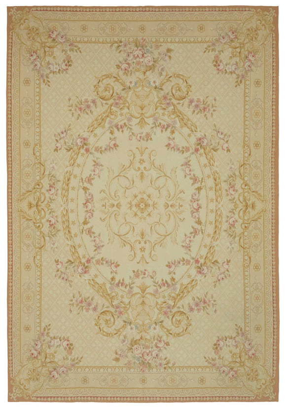 10x14 Beige Aubusson Kilim - 47420