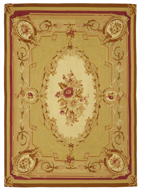 8x12 Beige Aubusson Kilim - 47421