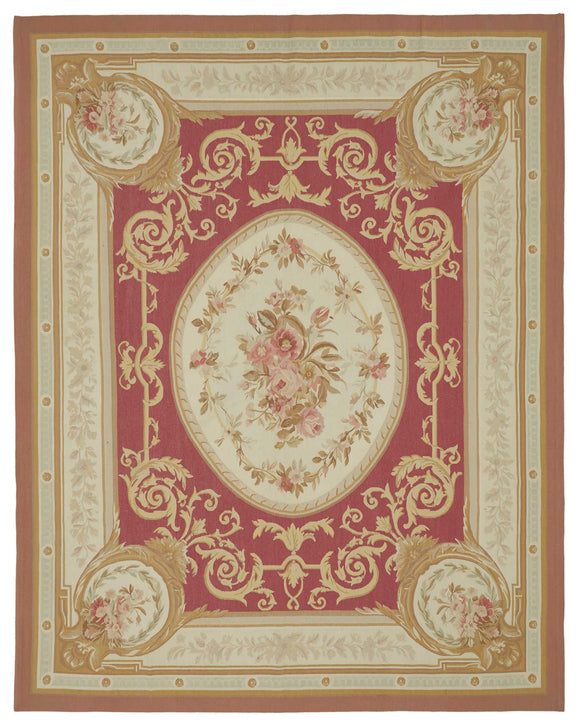 8x10 Beige Aubusson Kilim - 47422