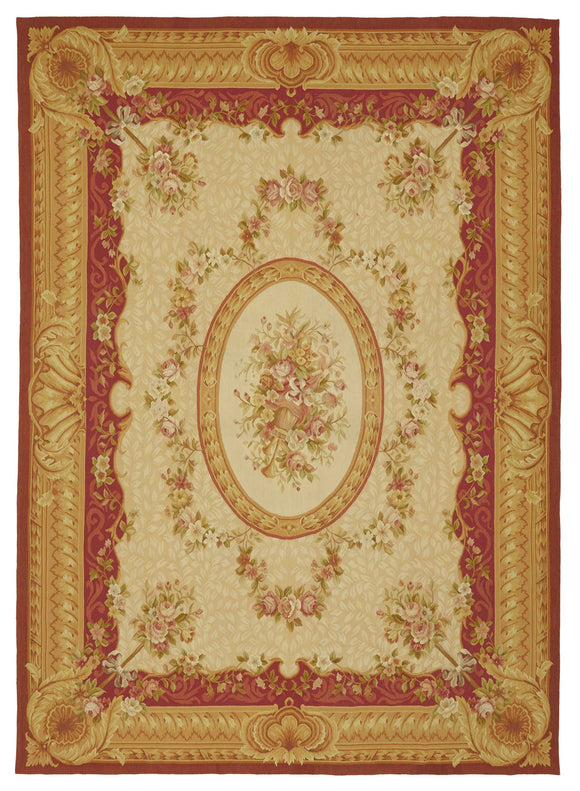 9x12 Beige Aubusson Kilim - 47426