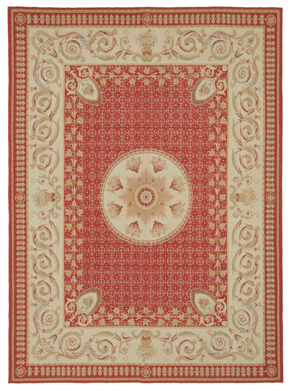 9x12 Beige Aubusson Kilim - 47427