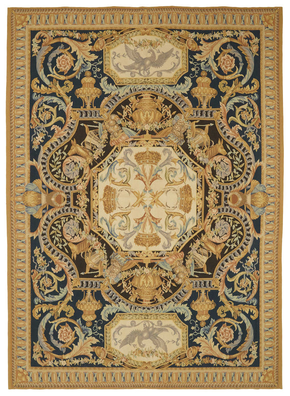 9x12 Beige Aubusson Kilim - 47429