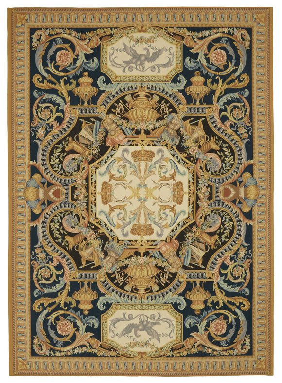 10x14 Beige Aubusson Kilim - 47432