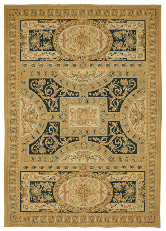10x14 Beige Aubusson Kilim - 47433