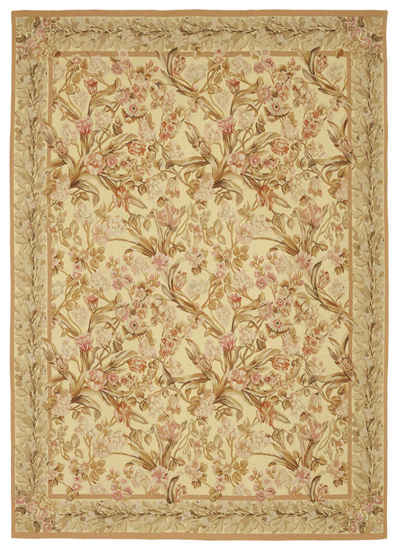 9x12 Beige Aubusson Kilim - 47434