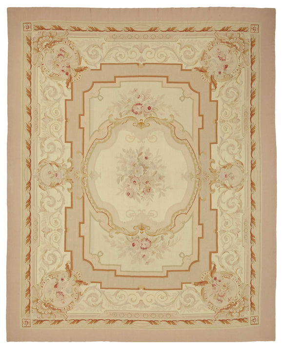 10x13 Beige Aubusson Kilim - 47435