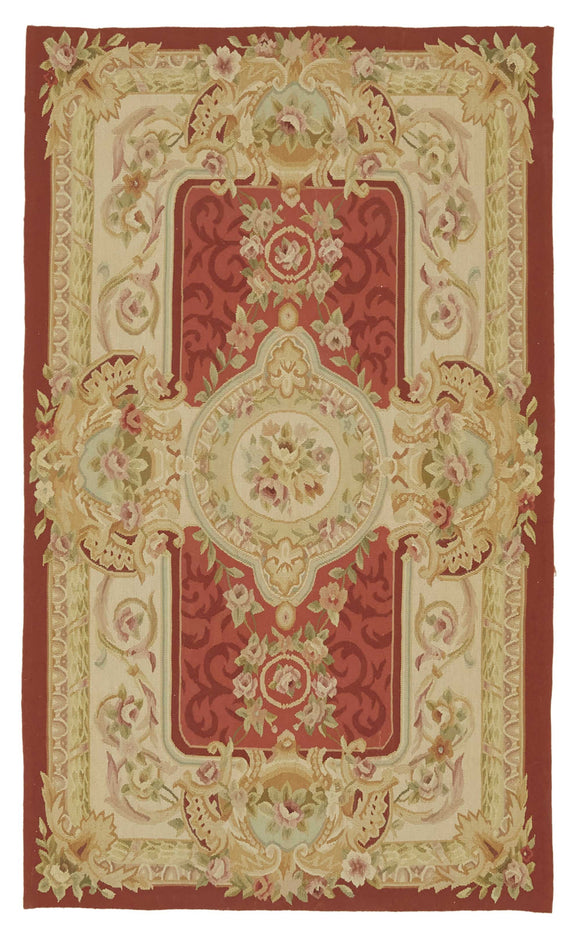3x5 Beige Aubusson Kilim - 47445