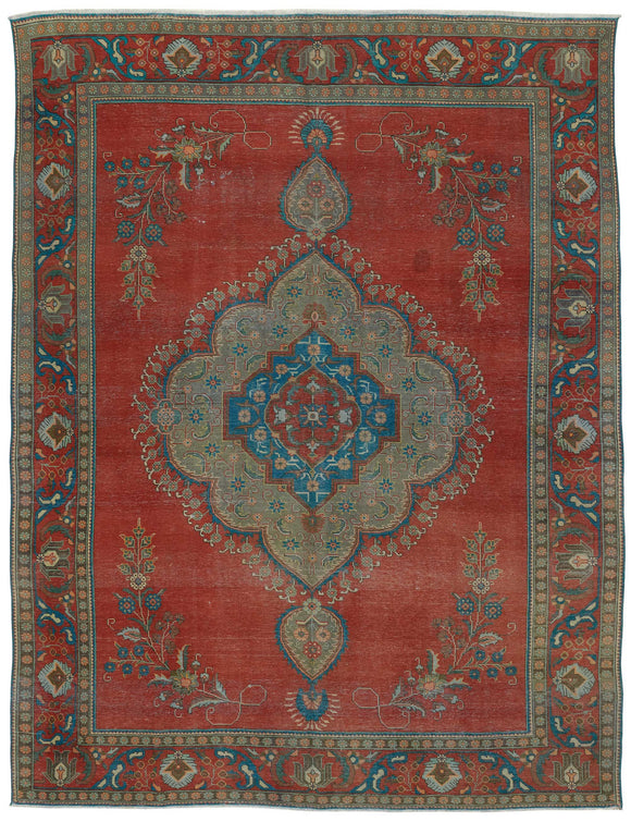 10x13 Red Vintage Large Area Rug - 47504