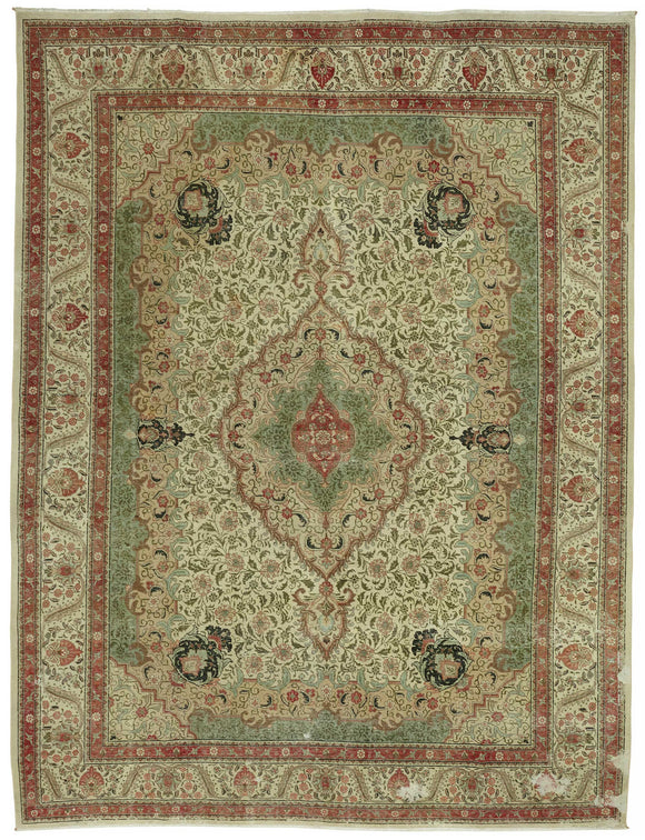 10x13 Beige Vintage Large Area Rug - 47506