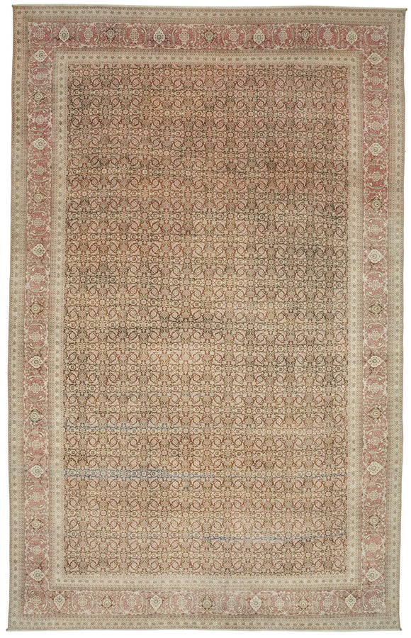 10x17 Beige Vintage Large Area Rug - 47518