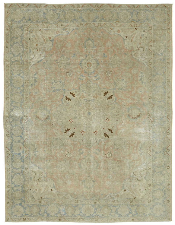 8x11 Beige Vintage Large Area Rug - 47525