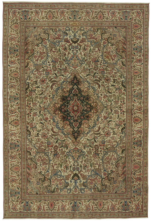 8x11 Beige Vintage Large Area Rug - 47526