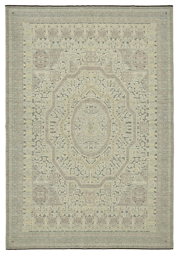 7x10 Beige Oriental Oushak Rug - 47694