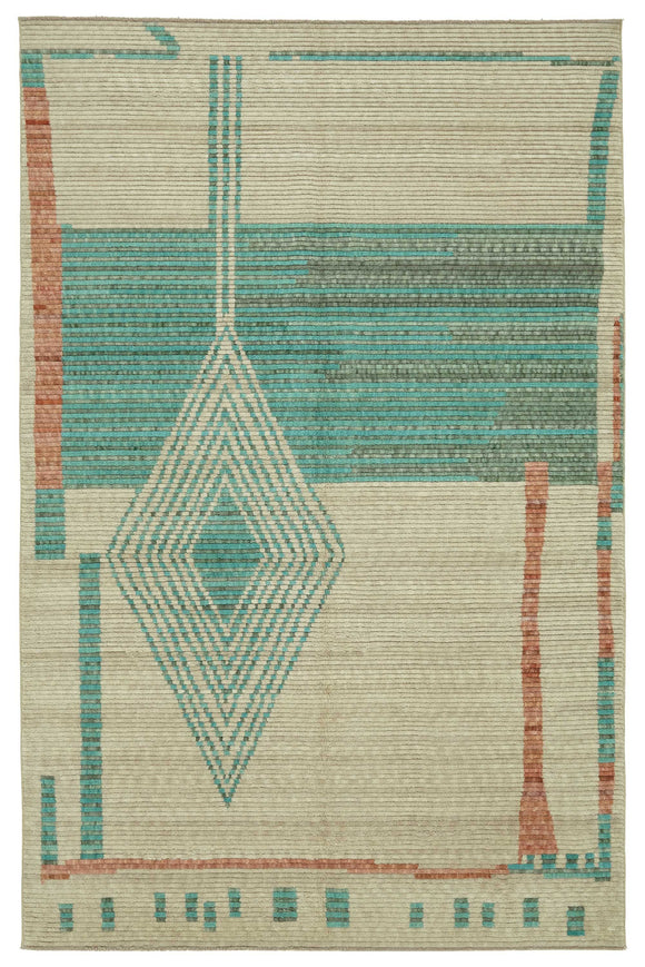 6x10 Beige Oriental Oushak Rug - 47695