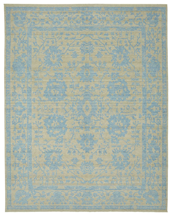 10x13 Blue Oriental Oushak Rug - 47763