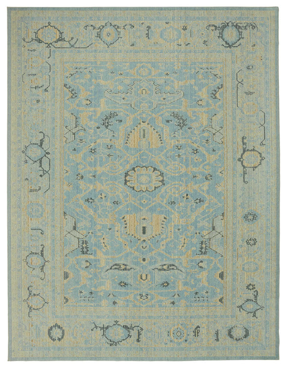 11x14 Blue Oriental Oushak Rug - 47764