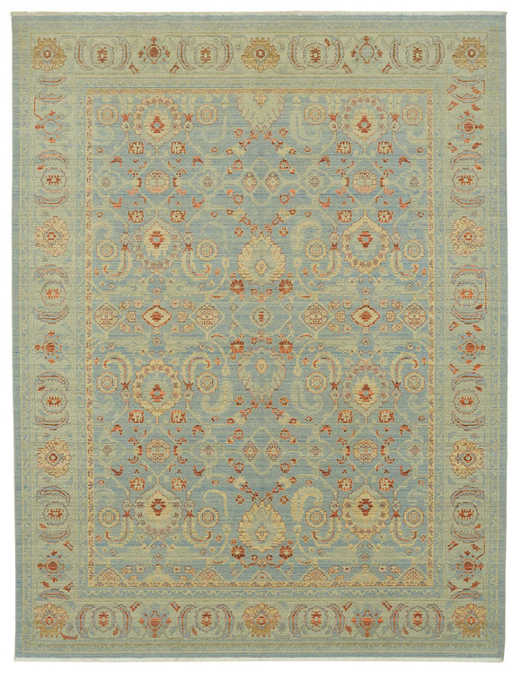 10x13 Blue Oriental Oushak Rug - 47767