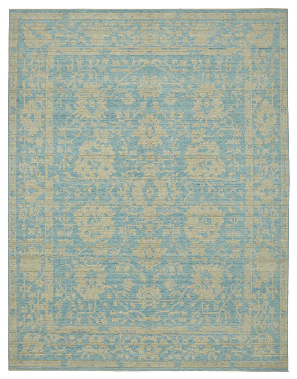 10x13 Blue Oriental Oushak Rug - 47772