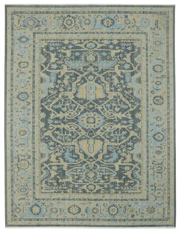 11x14 Blue Oriental Oushak Rug - 47774