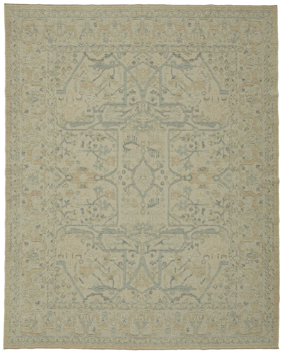 9x11 Beige Oriental Oushak Rug - 47792