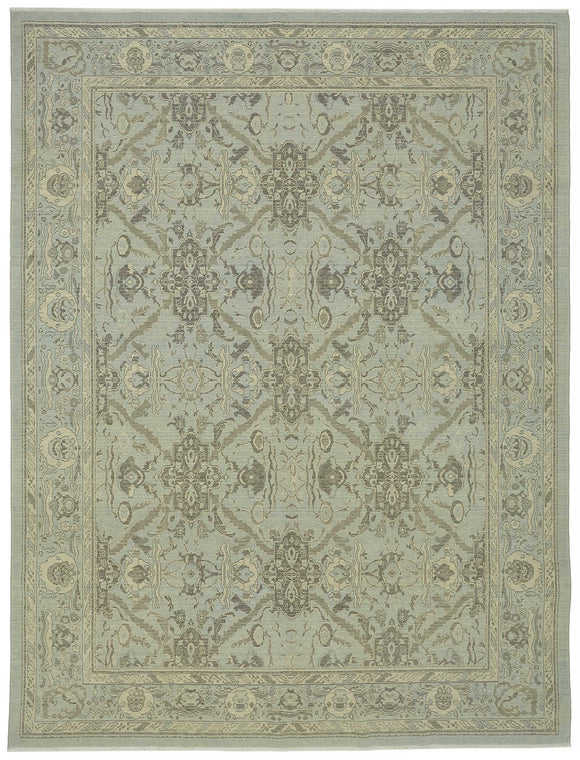 9x12 Blue Oriental Oushak Rug - 47806
