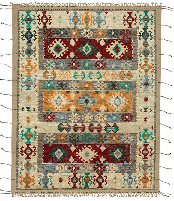 9x12 Beige Modern Tribal Rug - 47879