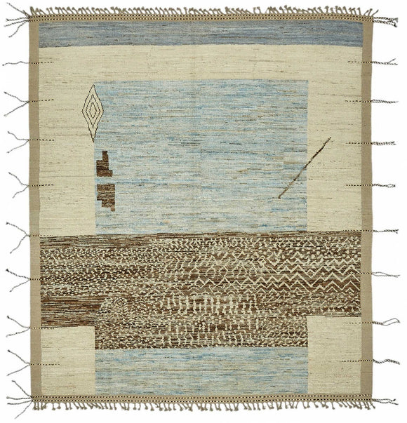 9x10 Beige Modern Tribal Rug - 47881