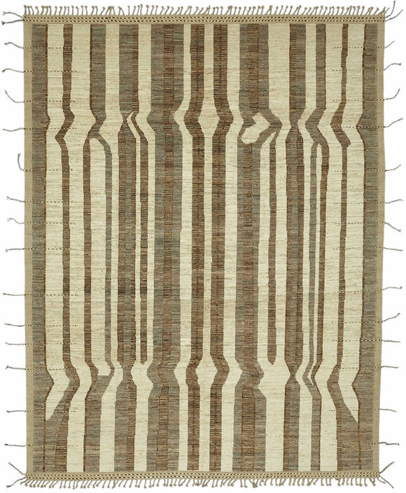 9x12 Beige Modern Tribal Rug - 47894