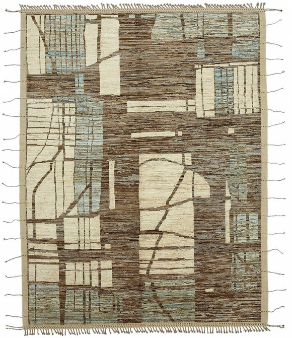 9x12 Beige Modern Tribal Rug - 47899