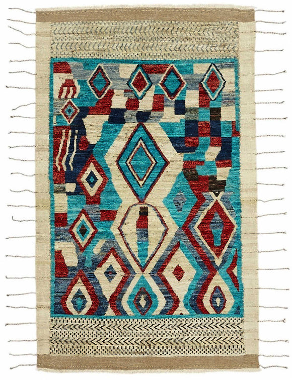 5x8 Multicolor Modern Tribal Rug - 47902
