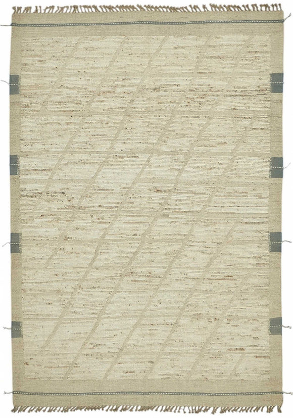 7x10 Beige Modern Tribal Rug - 47906