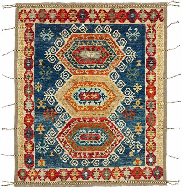 8x10 Multicolor Modern Tribal Rug - 47907
