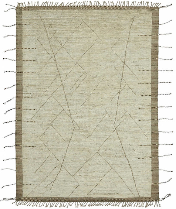 7x10 Beige Modern Tribal Rug - 47910