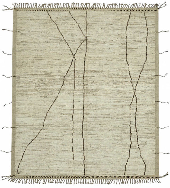 8x10 Beige Modern Tribal Rug - 47916