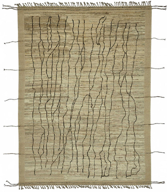 7x10 Beige Modern Tribal Rug - 47921