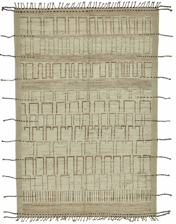 7x10 Beige Modern Tribal Rug - 47927