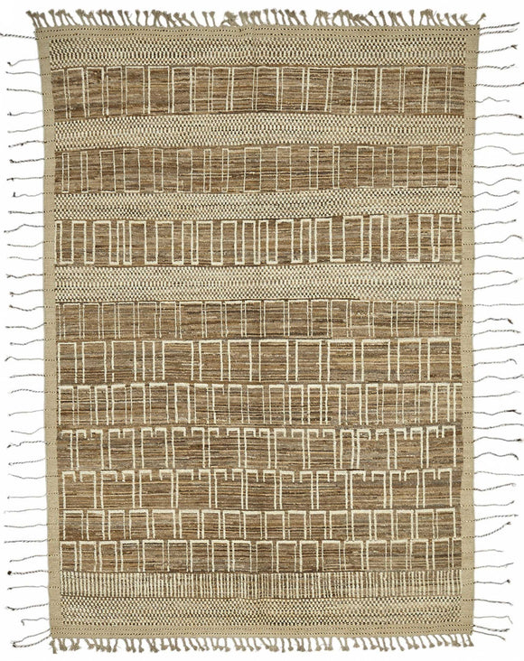 7x10 Beige Modern Tribal Rug - 47930