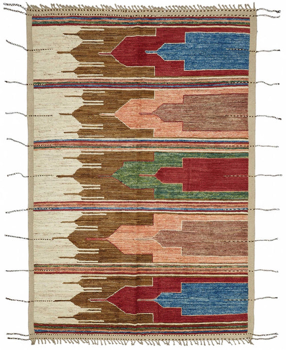 8x10 Multicolor Modern Tribal Rug - 47931