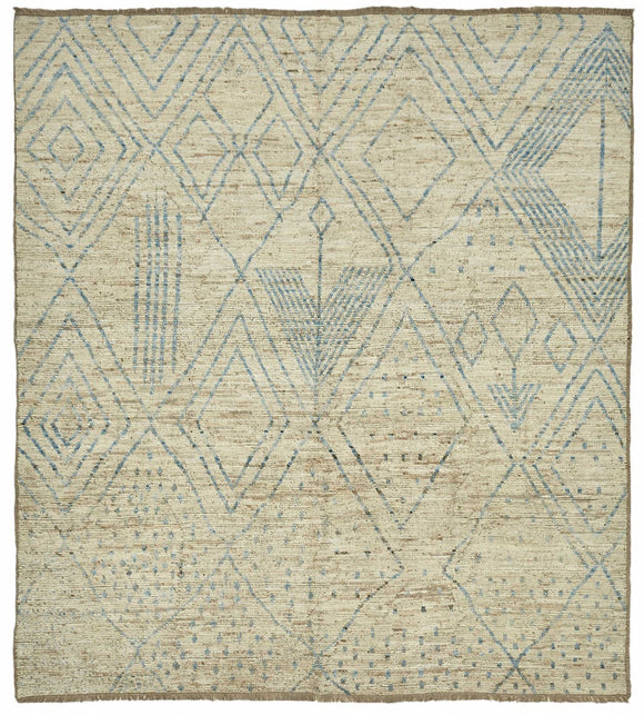 8x9 Beige Modern Tribal Rug - 47933