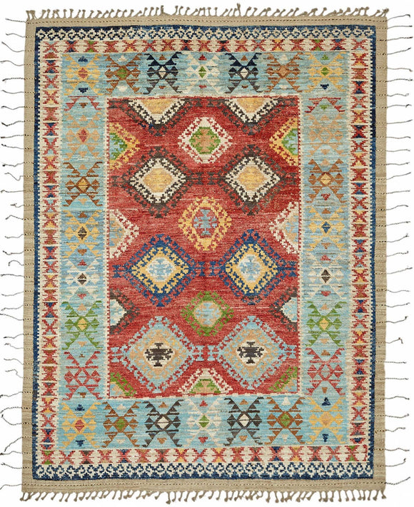 7x10 Multicolor Modern Tribal Rug - 47934