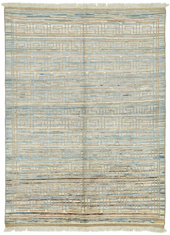 5x7 Blue Modern Tribal Rug - 47937