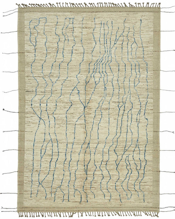 7x10 Beige Modern Tribal Rug - 47941