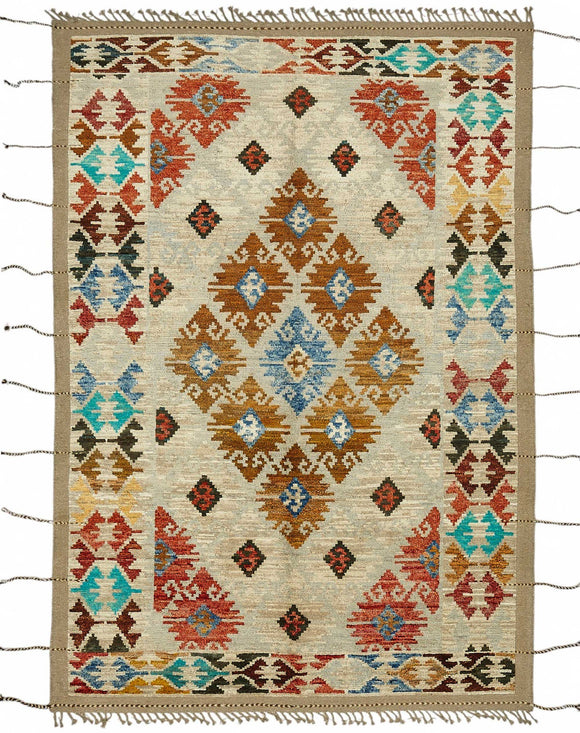 7x10 Multicolor Modern Tribal Rug - 47945