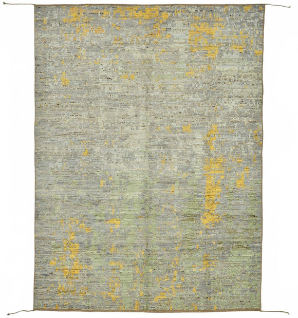 7x9 Green Modern Tribal Rug - 48078