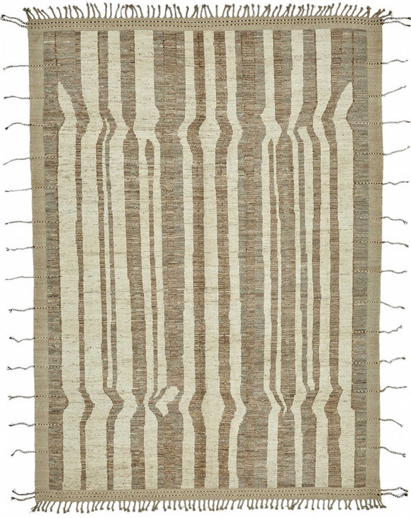 7x10 Beige Modern Tribal Rug - 48079