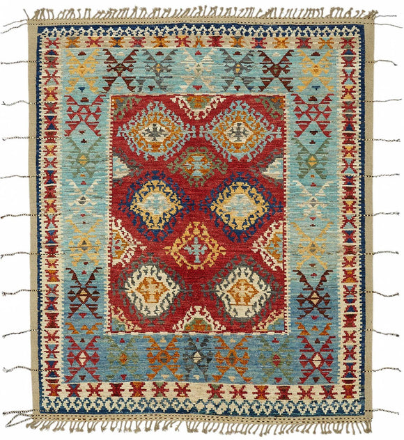 8x10 Multicolor Modern Tribal Rug - 48082