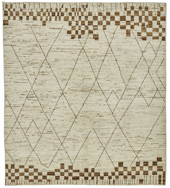 8x10 Beige Modern Tribal Rug - 48084