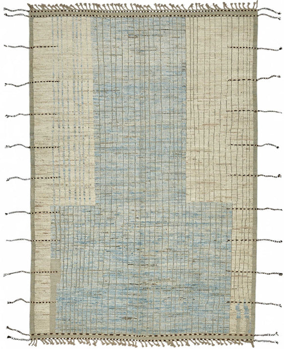 7x10 Beige Modern Tribal Rug - 48088