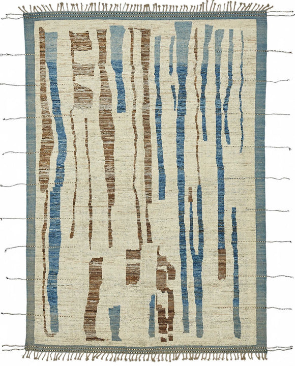7x10 Blue Modern Tribal Rug - 48095